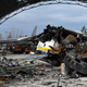 A picture shows the destroyed Ukrainian Antonov An-225 “Mriya” cargo aircraft at the Hostomel airfield, northwest of the Ukrainian capital Kyiv.